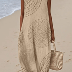 Ladies Casual Printed Round Neck Sleeveless Dress