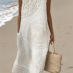 Ladies Casual Printed Round Neck Sleeveless Dress