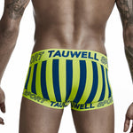 Mens Striped Support Pouch Boxer Briefs With Fly