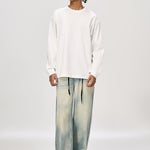 Men's Vintage Soft Pure Cotton Long Sleeve Oversized Relaxed-Fit Loungewear Tops