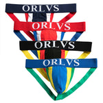 4 Pack Contrast Colors Low Rise Jockstraps