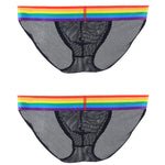 2 Pack Men's Rainbow Mesh Lightweight Breathable Bikinis