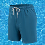 Men's Solid Quick-Dry Built-in Breathable Mesh Liner Travel-Friendly Sporty Board Shorts