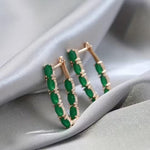 Savannah Hoop Emerald Earrings