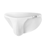 2 Pack Men's U-Shaped Pouch Low-Rise Metal-Clasp Thin Briefs