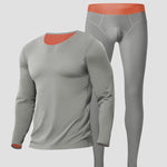 Men's Seamless Double-sided Round Neck Thermal Underwear Set