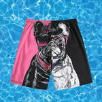Men Animal Print Drawstring Waist Swim Trunks