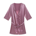 Couple Soft Tie Thin Bathrobe Pajamas