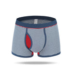 Men's Striped Cotton Sports Boxer Briefs