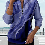Diana™ | Vintage Half-Zip Printed Sweater