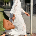 Rosalyn | Beach Glam Flower V-Neck Midi Dress