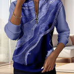 Diana™ | Vintage Half-Zip Printed Sweater