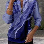 Diana™ | Vintage Half-Zip Printed Sweater