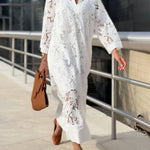Rosalyn | Beach Glam Flower V-Neck Midi Dress