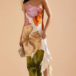 Selena | Resort Vibes Elegant Floral Print One-Shoulder Maxi Dress