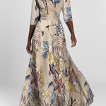 Skyler | Seaside Glam Elegant Mid Sleeve Maxi Dress Ensemble