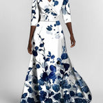 Lea | Seaside Glam Elegant Mid Sleeve Maxi Dress Ensemble