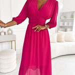 Emmaline | V-Neck Solid Color Waist Dress