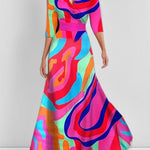 Lea | Seaside Glam Elegant Mid Sleeve Maxi Dress Ensemble