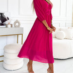 Emmaline | V-Neck Solid Color Waist Dress