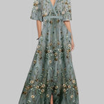Lea | Seaside Glam Elegant Mid Sleeve Maxi Dress Ensemble