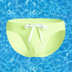 Mens U Convex Pouch Drawstring Solid Swimming Briefs