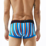 2 Pack Men's Colorful Striped U Convex Pouch Trunks