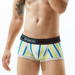 2 Pack Men's Colorful Striped U Convex Pouch Trunks