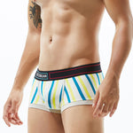 2 Pack Men's Colorful Striped U Convex Pouch Trunks