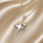 White Gold North Star Necklace