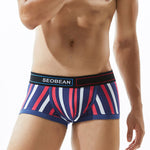 2 Pack Men's Colorful Striped U Convex Pouch Trunks