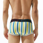 2 Pack Men's Colorful Striped U Convex Pouch Trunks