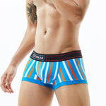 2 Pack Men's Colorful Striped U Convex Pouch Trunks