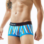 2 Pack Men's Colorful Striped U Convex Pouch Trunks