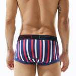 2 Pack Men's Colorful Striped U Convex Pouch Trunks