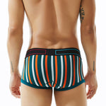2 Pack Men's Colorful Striped U Convex Pouch Trunks