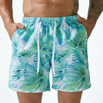 Mens Quick Drying Floral Printed Beach Board Shorts