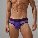 Men’s Spliced Lines Briefs in Ombre