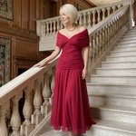 Calen | Off Shoulder Flow Midi Dress