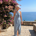 Daphne | Cross-Halter Side-Slit Midi Dress