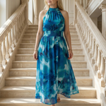 Jayla | Gathered Halter Midi Dress