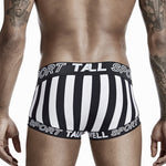 Mens Striped Support Pouch Boxer Briefs With Fly