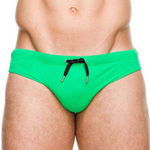 Men's Solid Swimming Briefs Drawstring Bikini