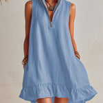 Cotton-Linen Blend Mini Dress