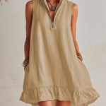 Cotton-Linen Blend Mini Dress