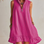 Cotton-Linen Blend Mini Dress