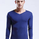 Mens Ultra Soft Low Cut V-Neck Thermal Shirt