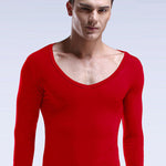 Mens Ultra Soft Low Cut V-Neck Thermal Shirt