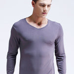 Mens Ultra Soft Low Cut V-Neck Thermal Shirt