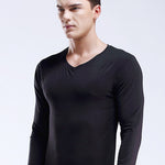 Mens Ultra Soft Low Cut V-Neck Thermal Shirt